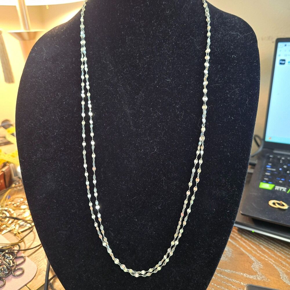 Sterling Silver 34" Sparkle Chain Italian  11.5g